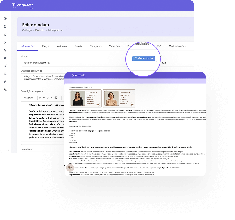 Cadastro de produtos com IA